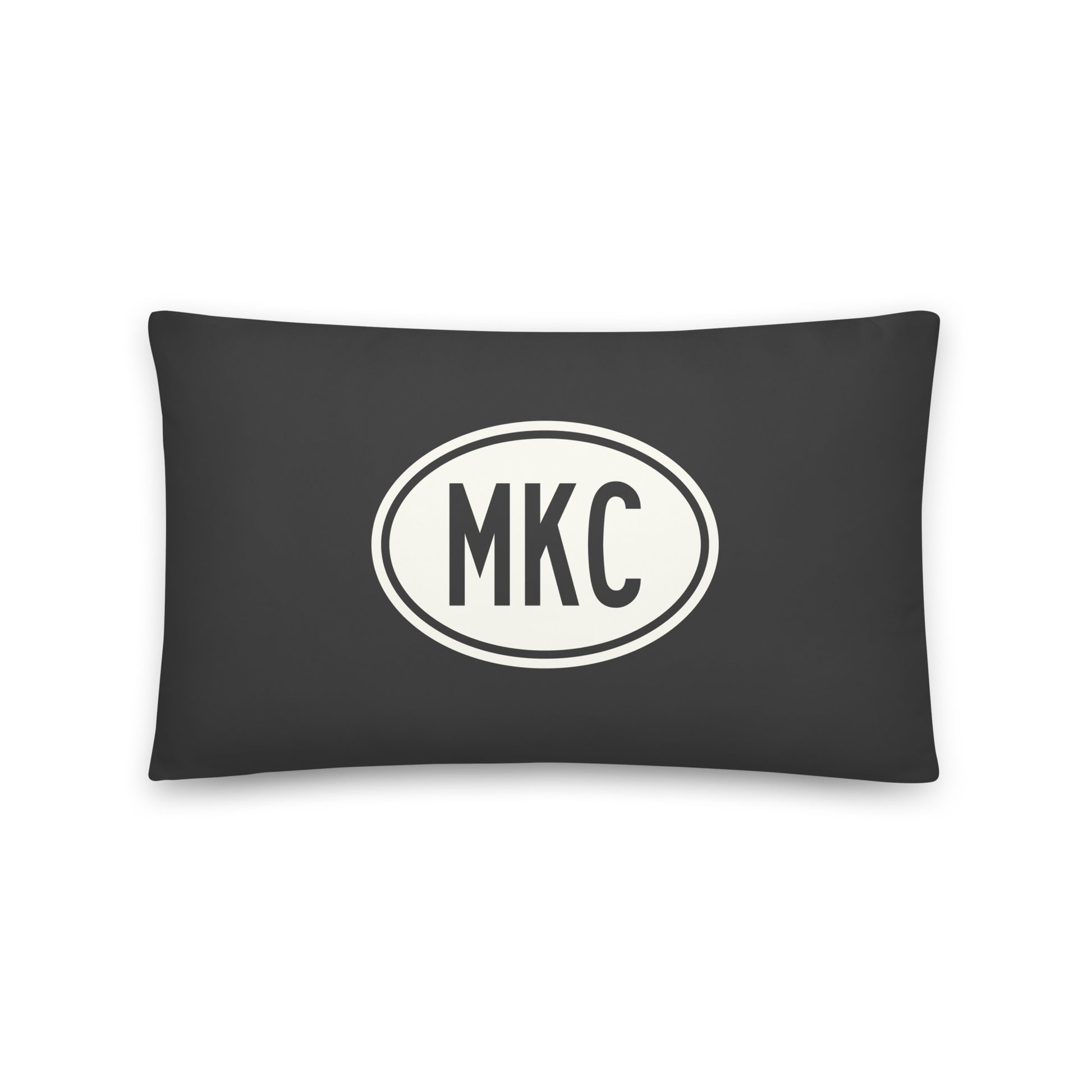 Unique Travel Gift Throw Pillow - White Oval • MKC Kansas City Souvenir • YHM Designs - Image 01