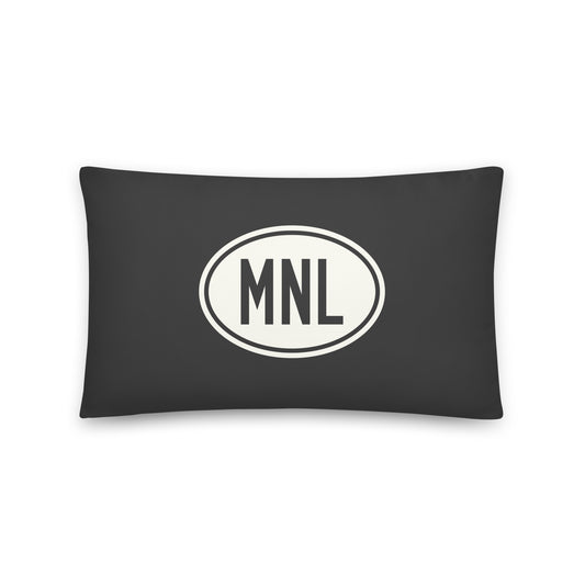 Unique Travel Gift Throw Pillow - White Oval • MNL Manila • YHM Designs - Image 01