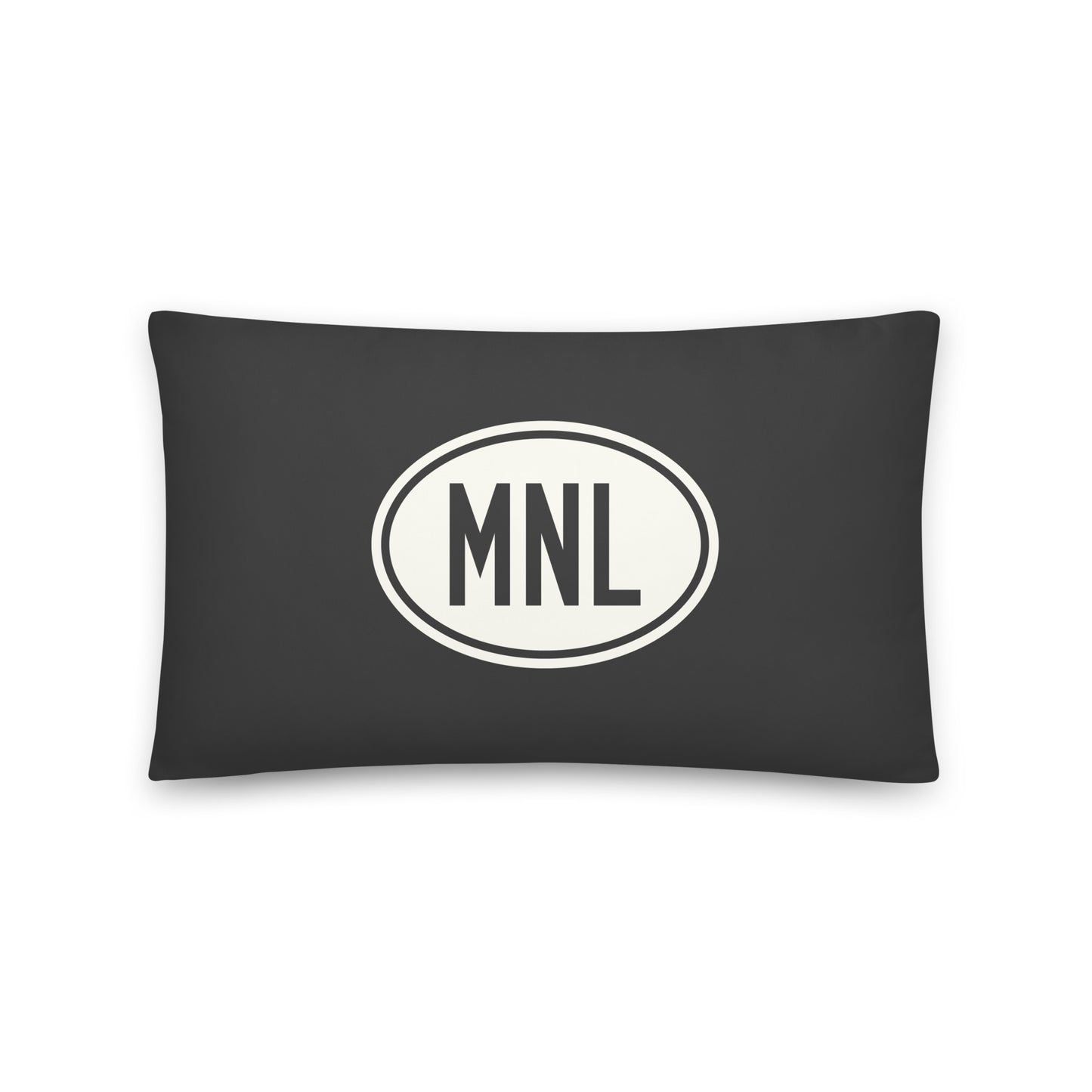 Unique Travel Gift Throw Pillow - White Oval • MNL Manila Souvenir • YHM Designs - Image 01