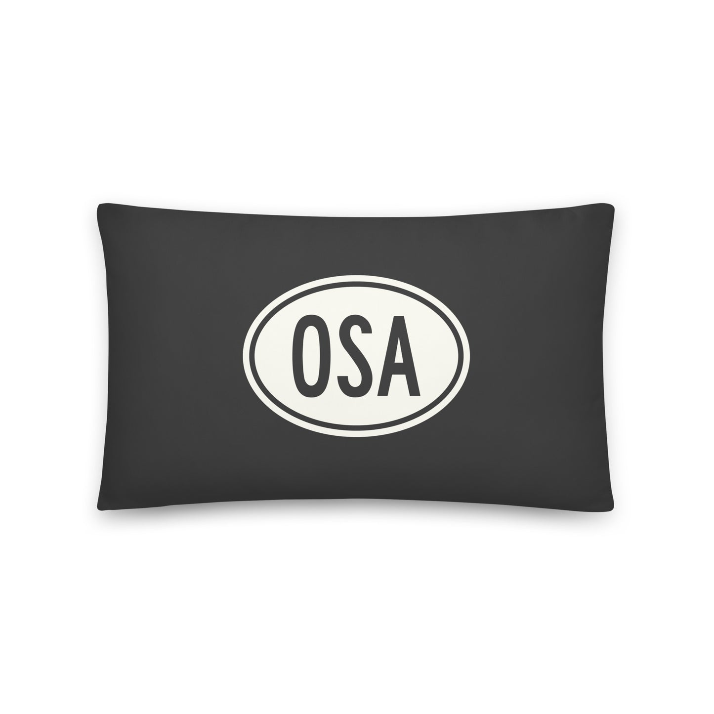 Unique Travel Gift Throw Pillow - White Oval • OSA Osaka Souvenir • YHM Designs - Image 01