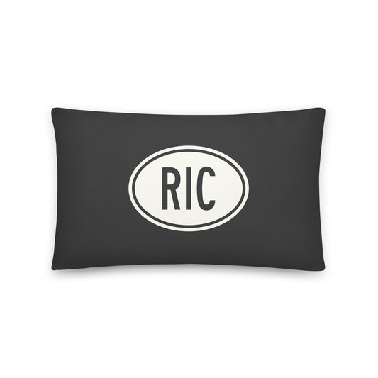 Unique Travel Gift Throw Pillow - White Oval • RIC Richmond Souvenir • YHM Designs - Image 01