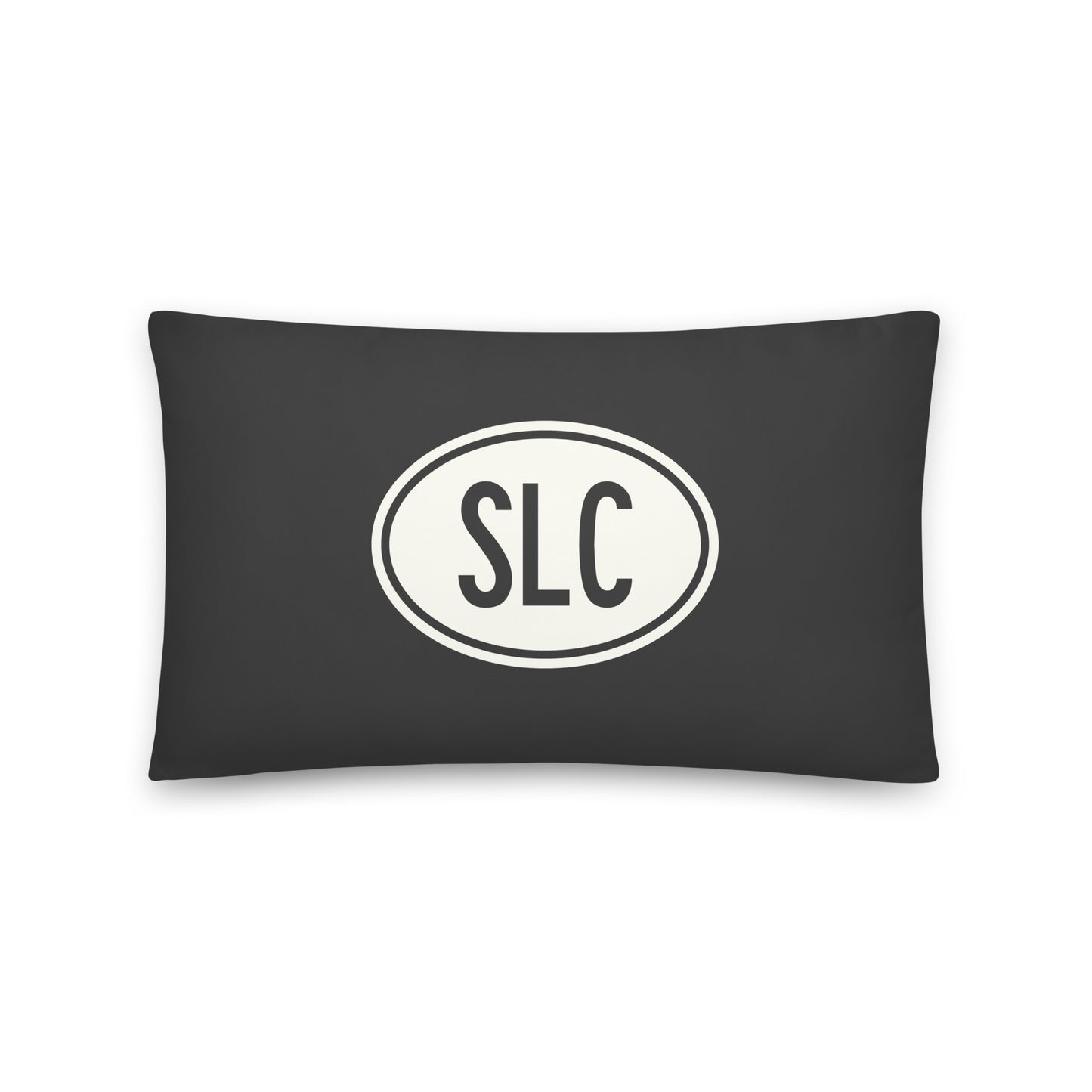 Unique Travel Gift Throw Pillow - White Oval • SLC Salt Lake City Souvenir • YHM Designs - Image 01