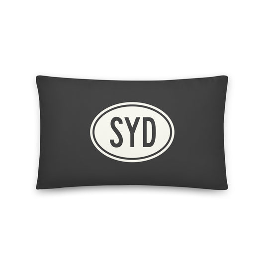 Unique Travel Gift Throw Pillow - White Oval • SYD Sydney • YHM Designs - Image 01