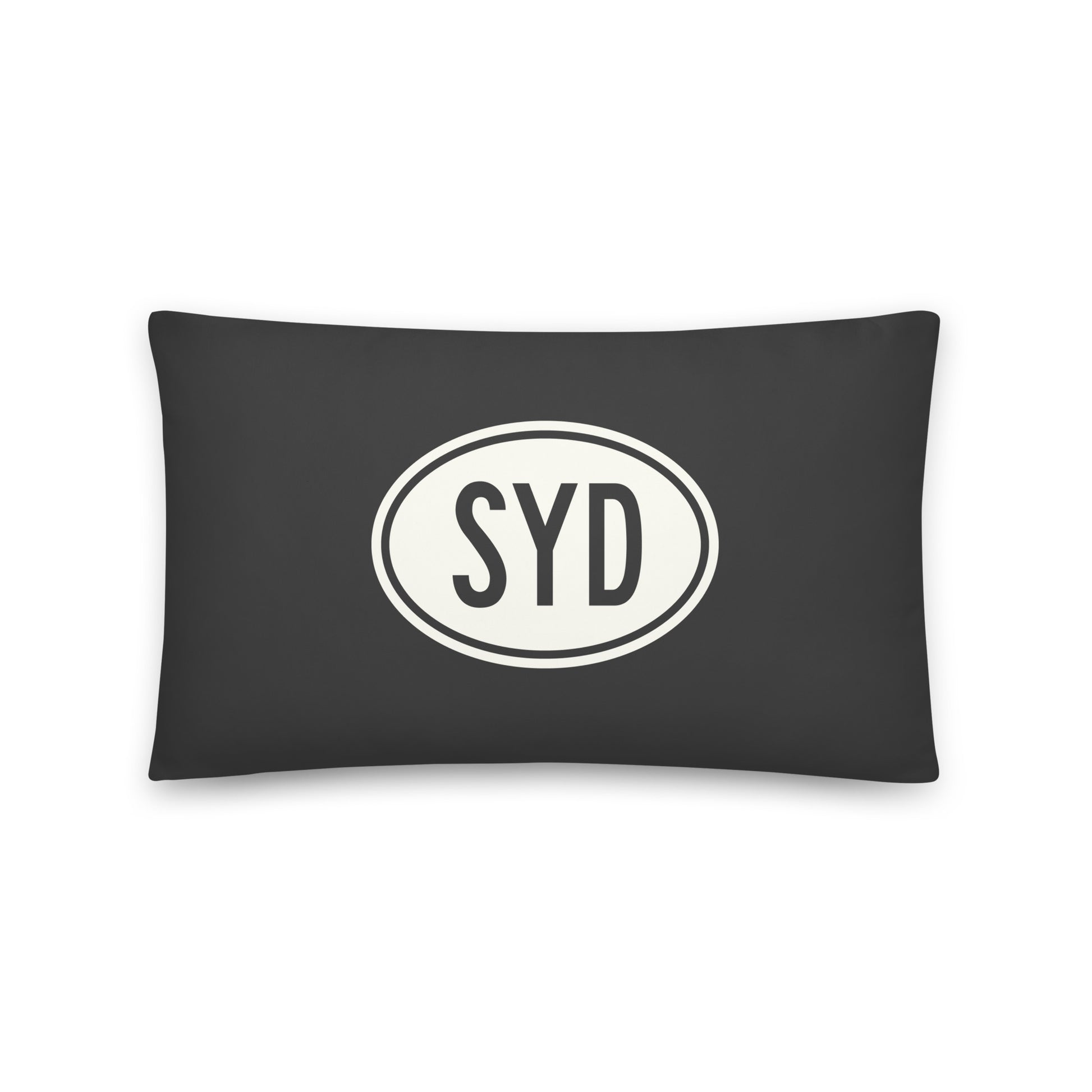 Unique Travel Gift Throw Pillow - White Oval • SYD Sydney Souvenir • YHM Designs - Image 01