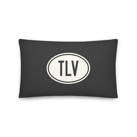 Unique Travel Gift Throw Pillow - White Oval • TLV Tel Aviv • YHM Designs - Image 01