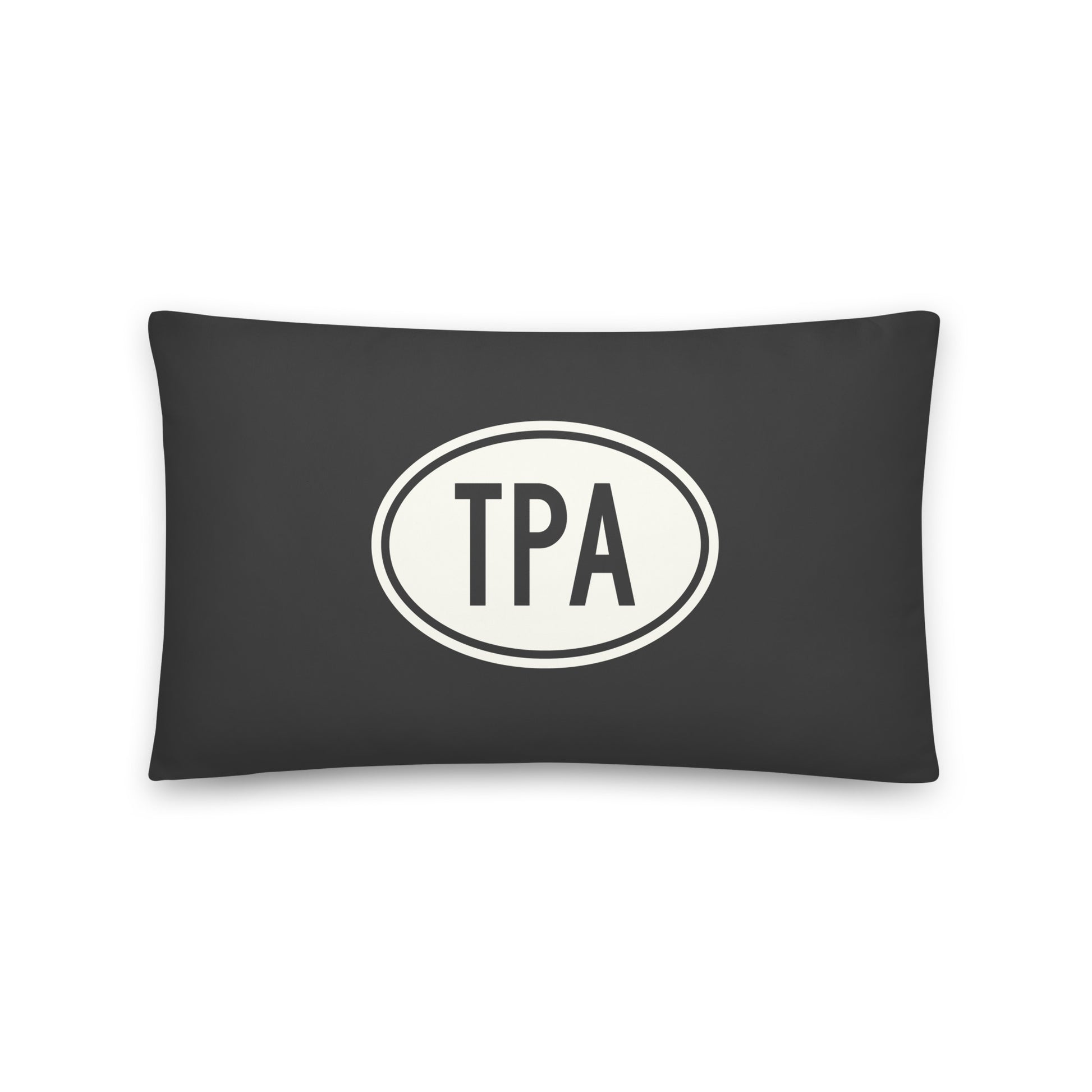 Unique Travel Gift Throw Pillow - White Oval • TPA Tampa • YHM Designs - Image 01