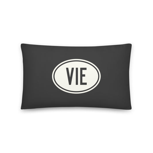 Unique Travel Gift Throw Pillow - White Oval • VIE Vienna • YHM Designs - Image 01