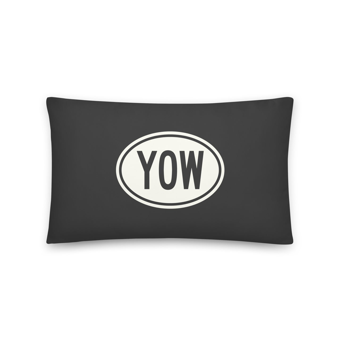 Unique Travel Gift Throw Pillow - White Oval • YOW Ottawa • YHM Designs - Image 01