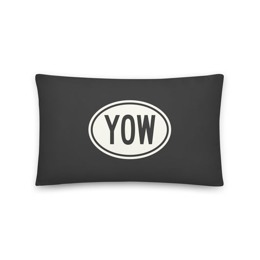 Unique Travel Gift Throw Pillow - White Oval • YOW Ottawa • YHM Designs - Image 01