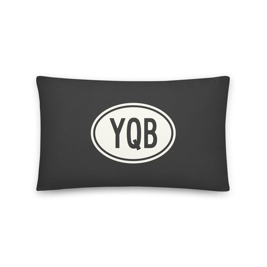 Unique Travel Gift Throw Pillow - White Oval • YQB Quebec City • YHM Designs - Image 01
