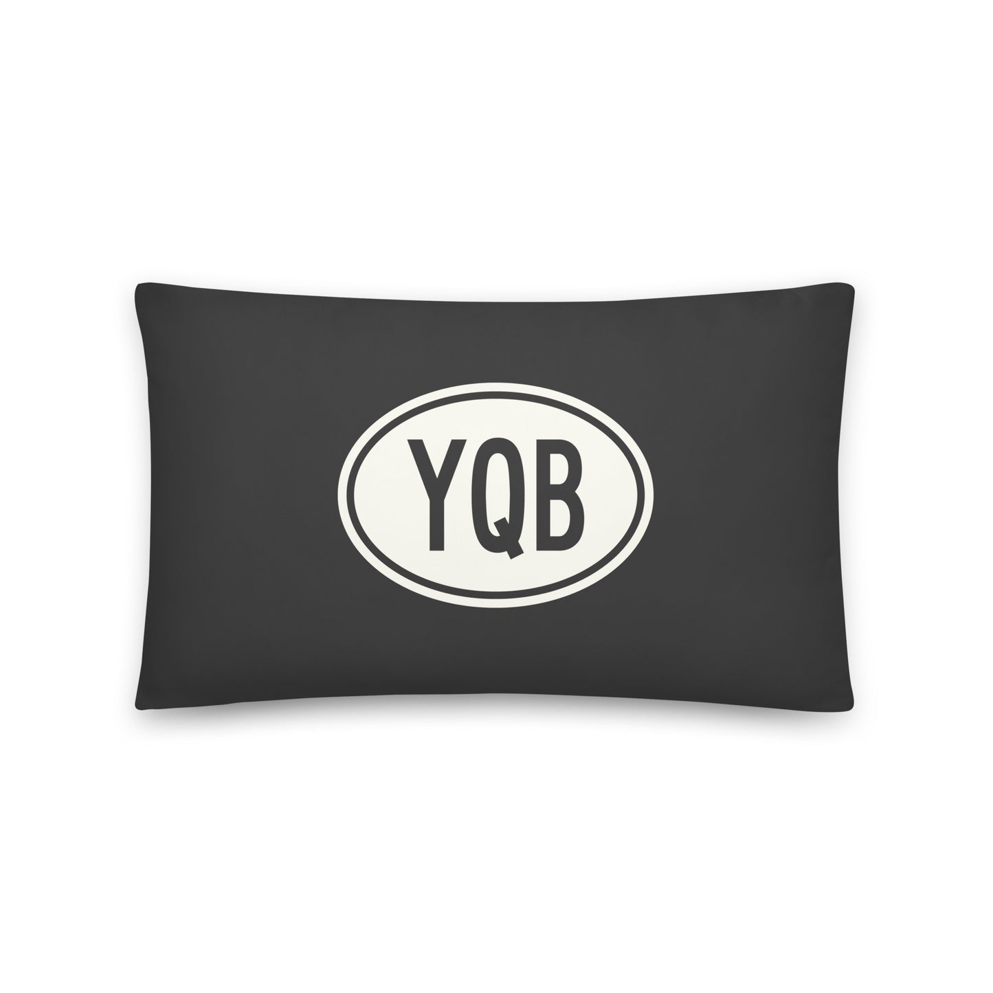 Unique Travel Gift Throw Pillow - White Oval • YQB Quebec City Souvenir • YHM Designs - Image 01