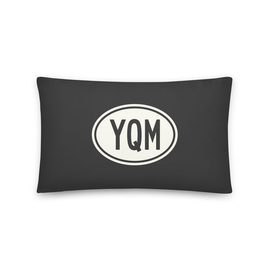 Unique Travel Gift Throw Pillow - White Oval • YQM Moncton • YHM Designs - Image 01
