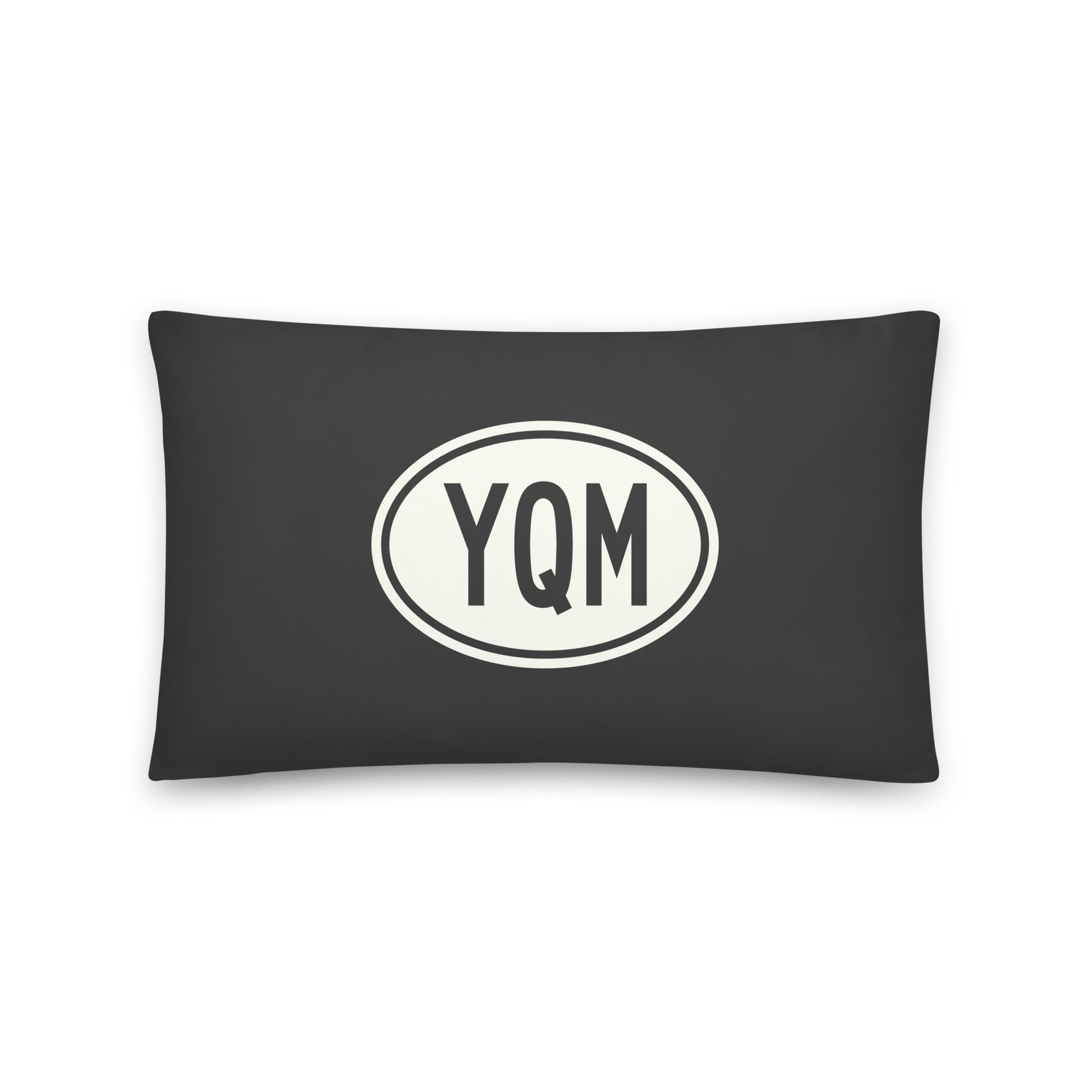 Unique Travel Gift Throw Pillow - White Oval • YQM Moncton • YHM Designs - Image 01
