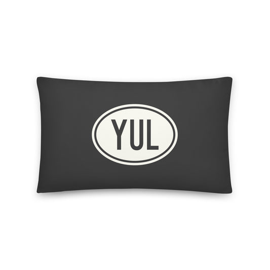Unique Travel Gift Throw Pillow - White Oval • YUL Montreal • YHM Designs - Image 01