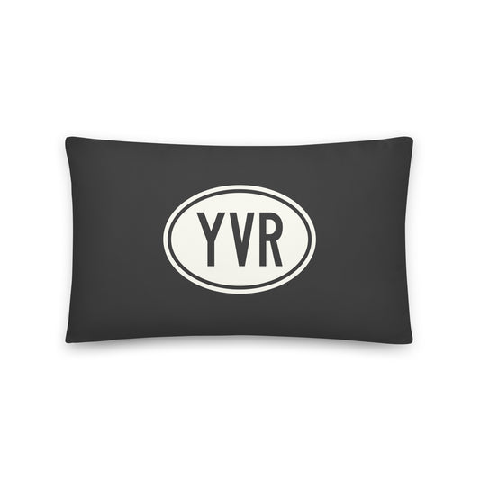 Unique Travel Gift Throw Pillow - White Oval • YVR Vancouver • YHM Designs - Image 01
