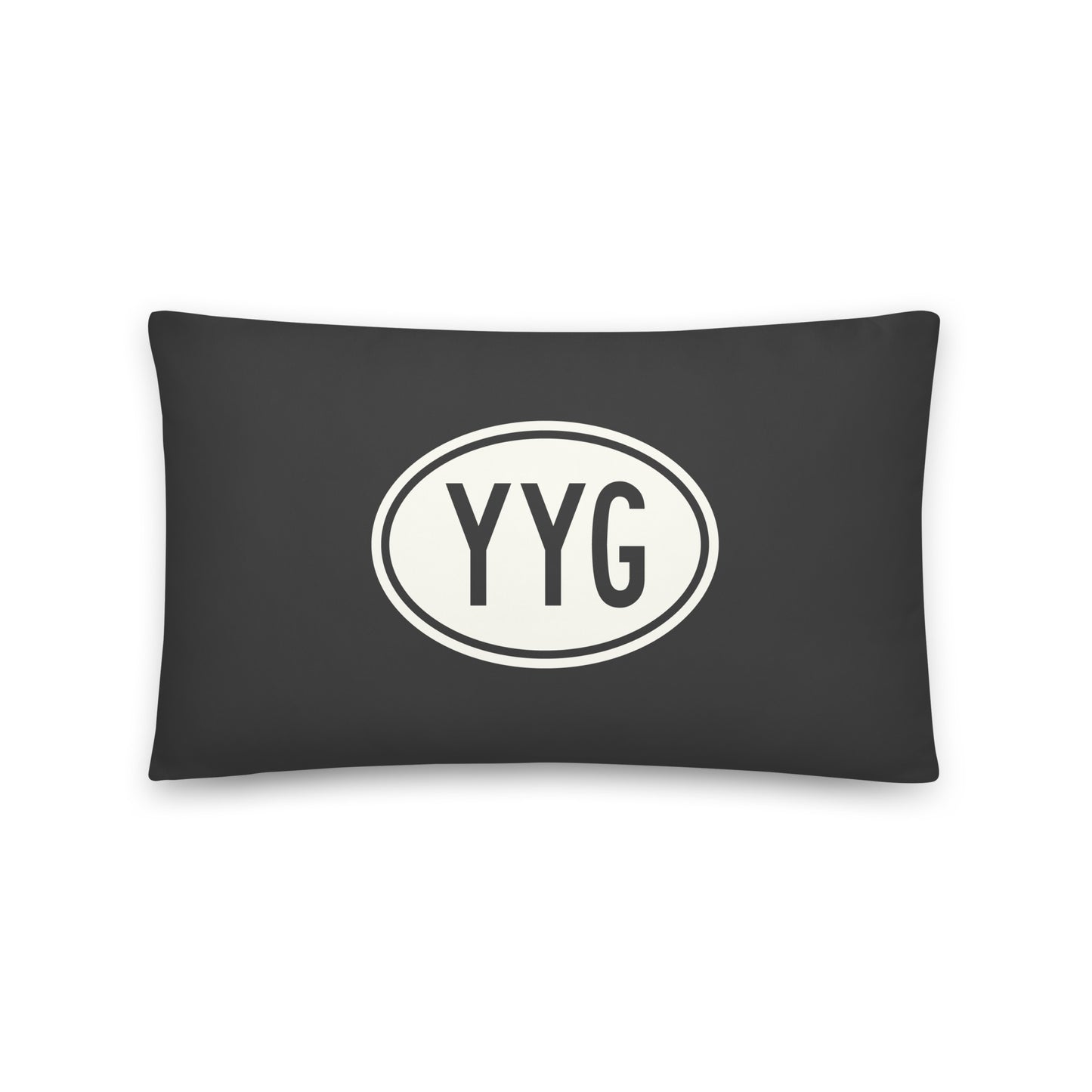 Unique Travel Gift Throw Pillow - White Oval • YYG Charlottetown • YHM Designs - Image 01