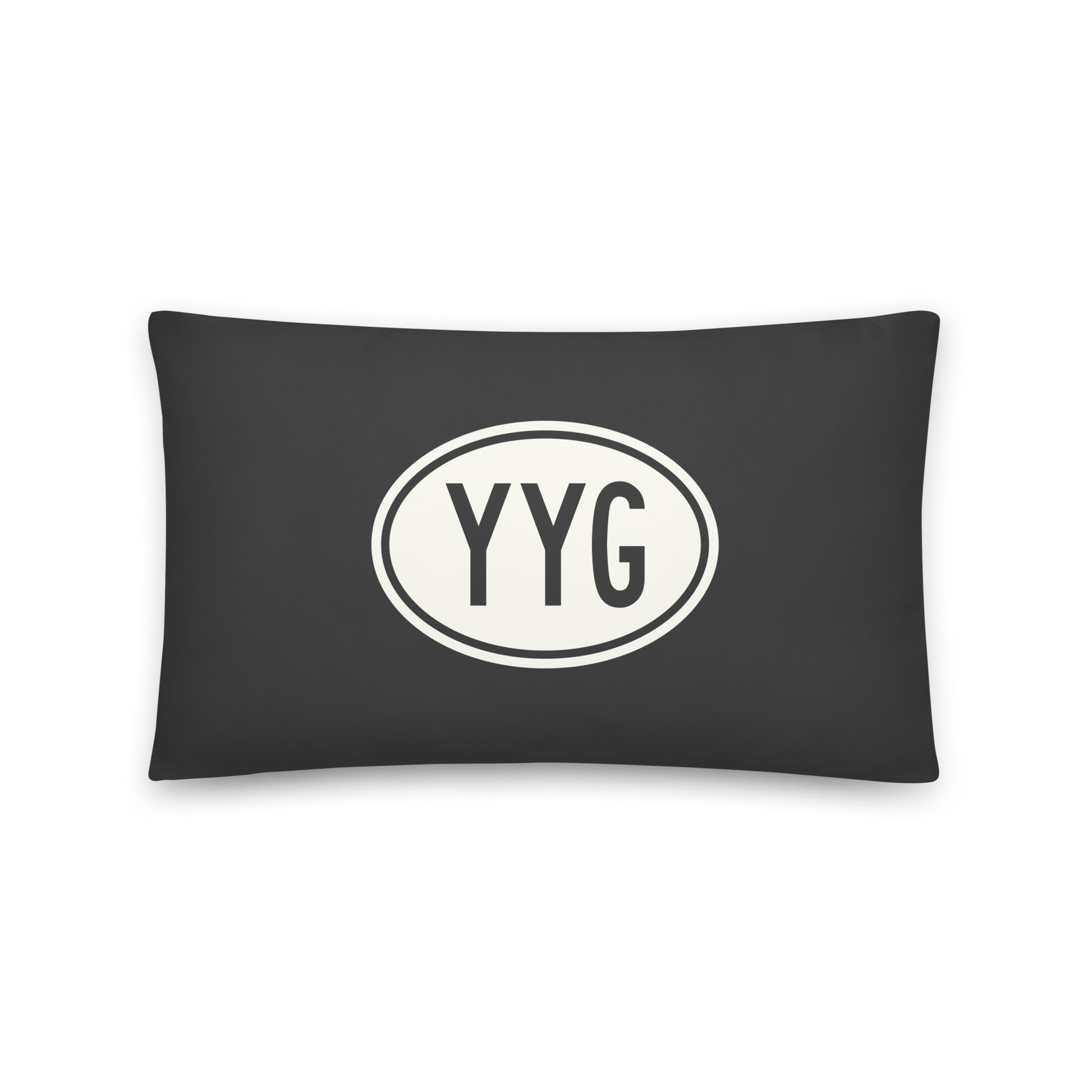 Unique Travel Gift Throw Pillow - White Oval • YYG Charlottetown • YHM Designs - Image 01