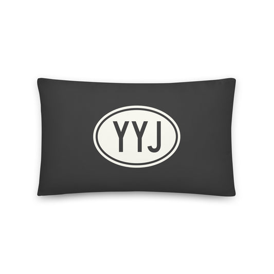 Unique Travel Gift Throw Pillow - White Oval • YYJ Victoria • YHM Designs - Image 01