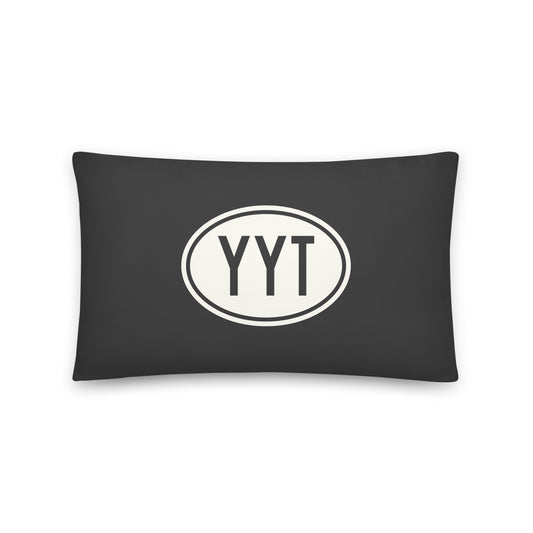 Unique Travel Gift Throw Pillow - White Oval • YYT St. John's • YHM Designs - Image 01