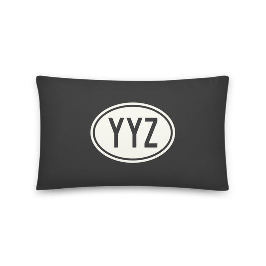 Unique Travel Gift Throw Pillow - White Oval • YYZ Toronto • YHM Designs - Image 01