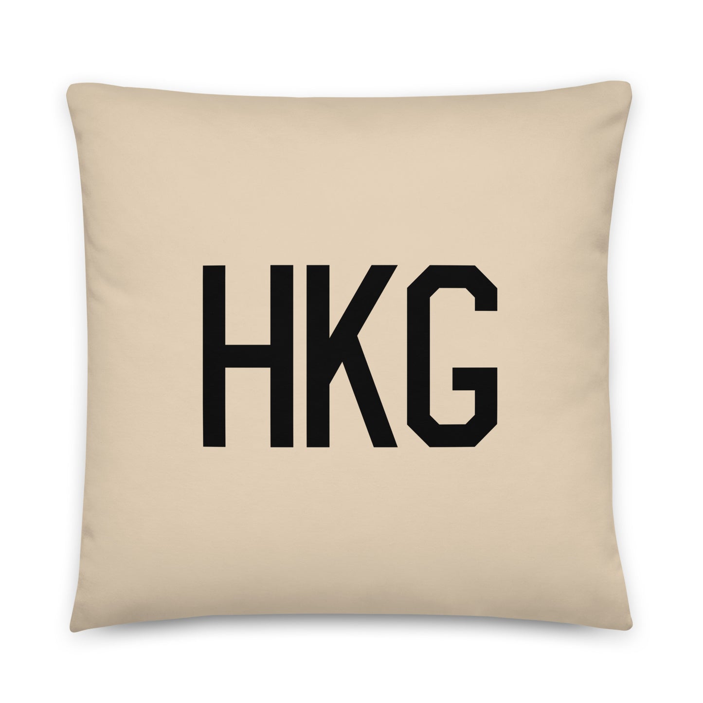 HKG Hong Kong Throw Pillow • Air Force Lettering & Red Buffalo Plaid • YHM Designs - Image 01