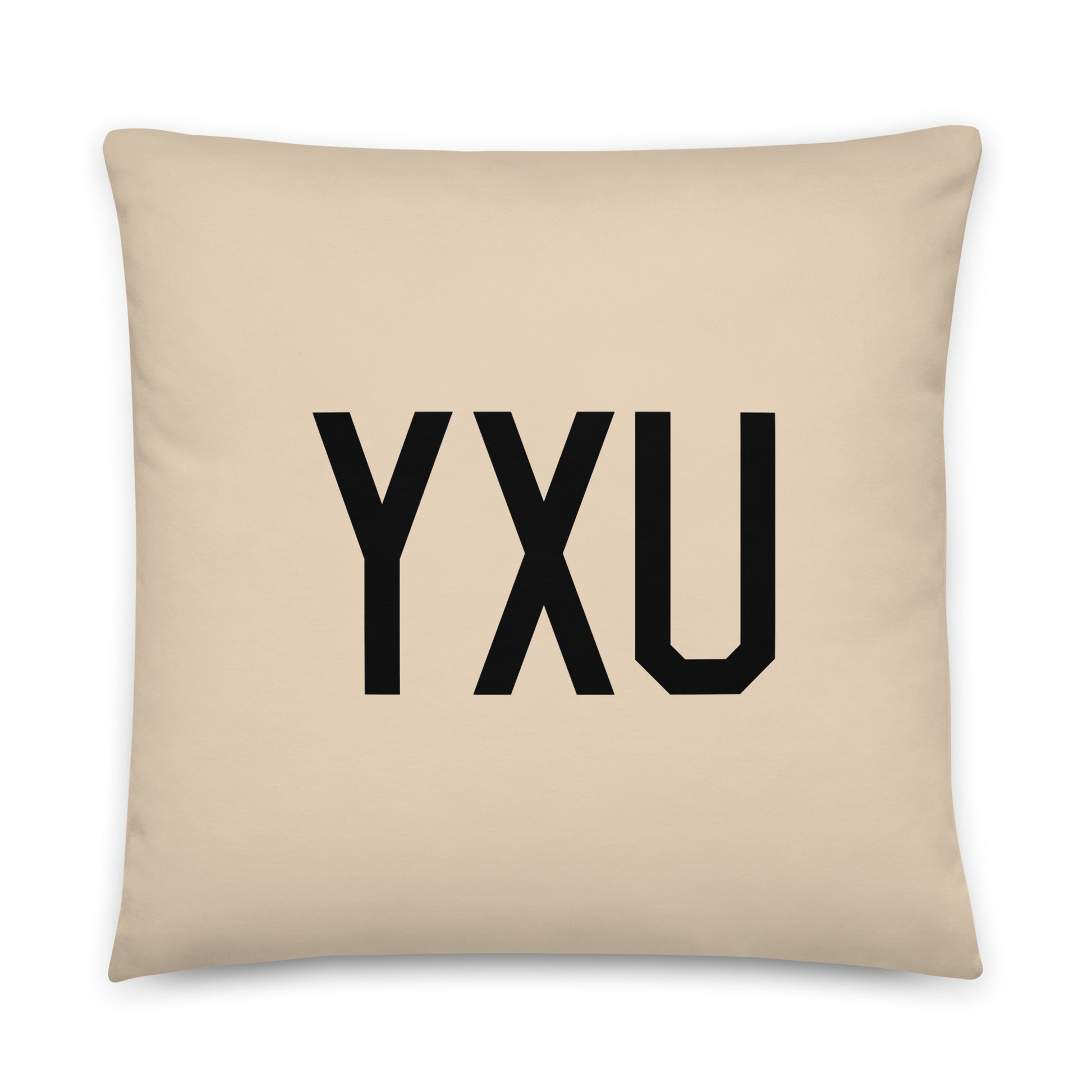 YXU London Throw Pillow • Air Force Lettering & Red Buffalo Plaid • YHM Designs - Image 01