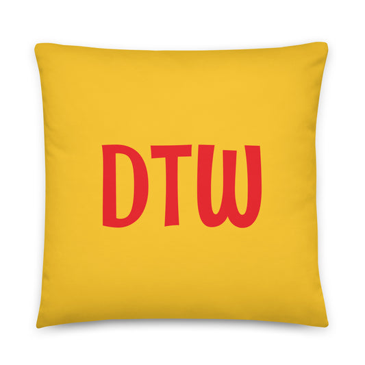 Rainbow Throw Pillow • DTW Detroit • YHM Designs - Image 01