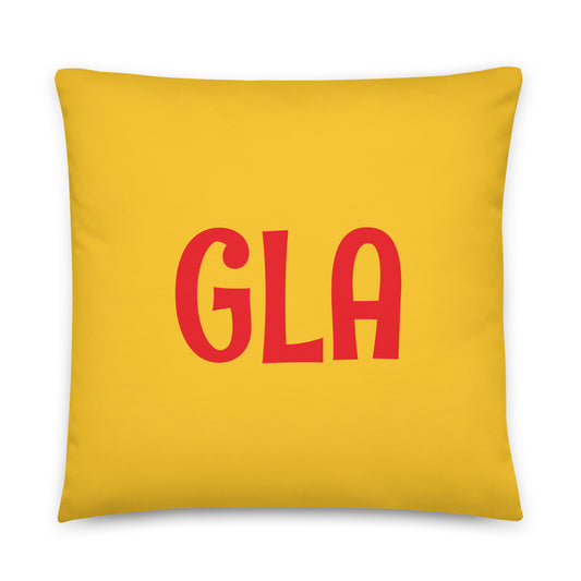 Rainbow Throw Pillow • GLA Glasgow • YHM Designs - Image 01