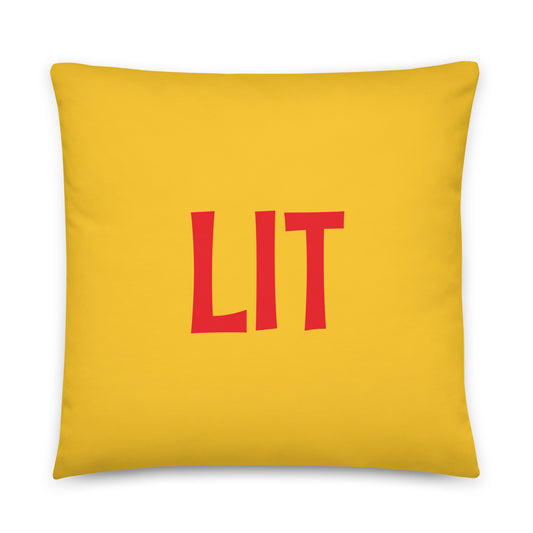 Rainbow Throw Pillow • LIT Little Rock • YHM Designs - Image 01