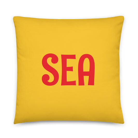 Rainbow Throw Pillow • SEA Seattle • YHM Designs - Image 01