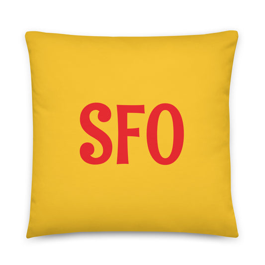 Rainbow Throw Pillow • SFO San Francisco • YHM Designs - Image 01
