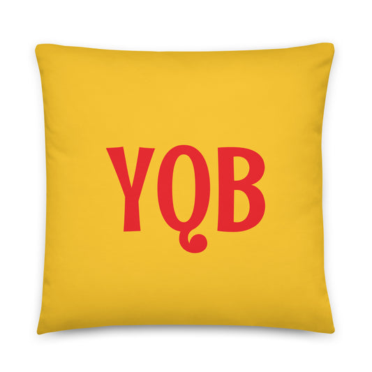 Rainbow Throw Pillow • YQB Quebec City • YHM Designs - Image 01