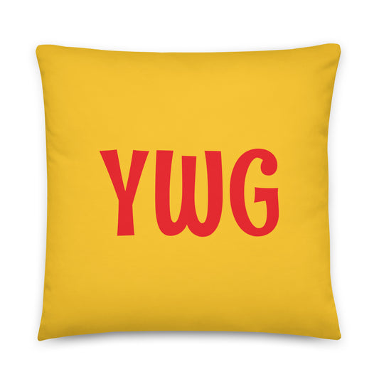 Rainbow Throw Pillow • YWG Winnipeg • YHM Designs - Image 01