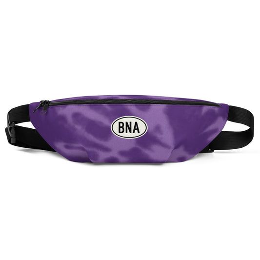 Travel Gift Fanny Pack - Purple Tie-Dye • BNA Nashville • YHM Designs - Image 01