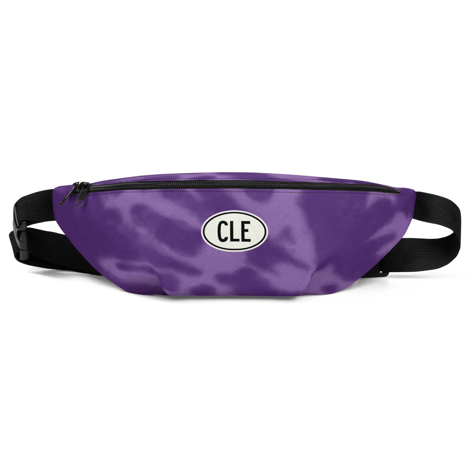 Travel Gift Fanny Pack - Purple Tie-Dye • CLE Cleveland • YHM Designs - Image 01