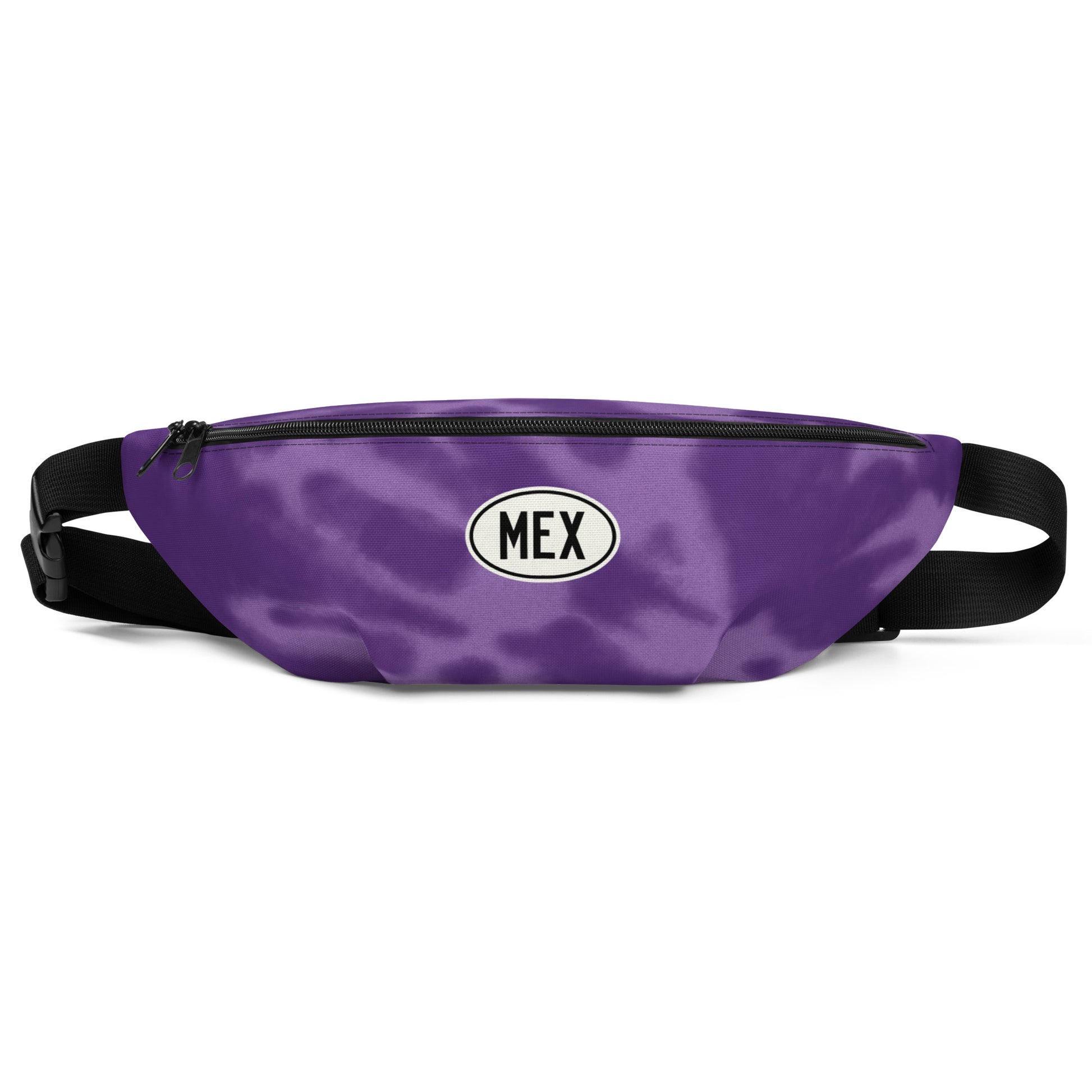 Travel Gift Fanny Pack - Purple Tie-Dye • MEX Mexico City • YHM Designs - Image 01