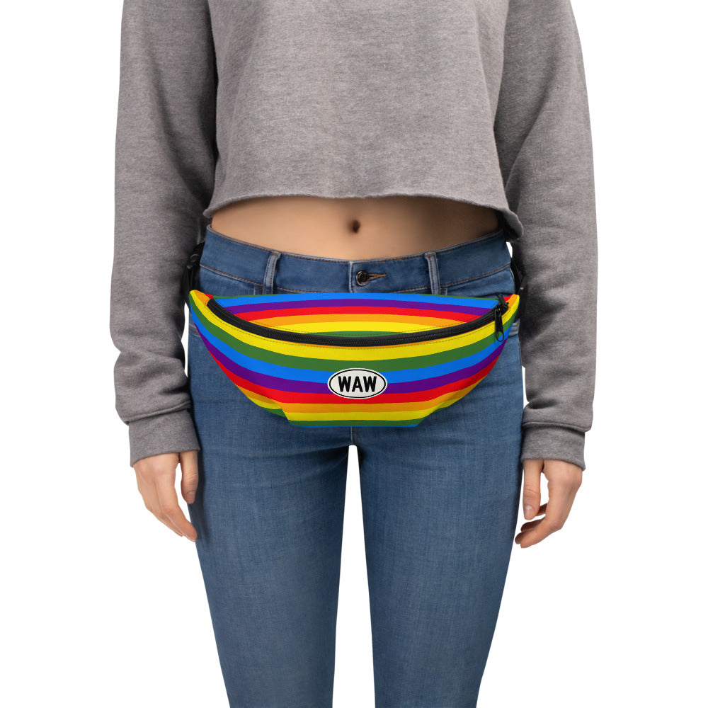 Travel Gift Fanny Pack - Rainbow Colours • WAW Warsaw • YHM Designs - Image 06