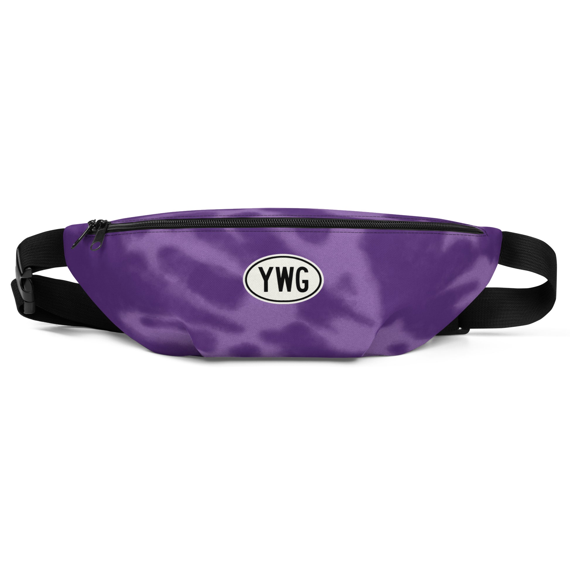 Travel Gift Fanny Pack - Purple Tie-Dye • YWG Winnipeg • YHM Designs - Image 01