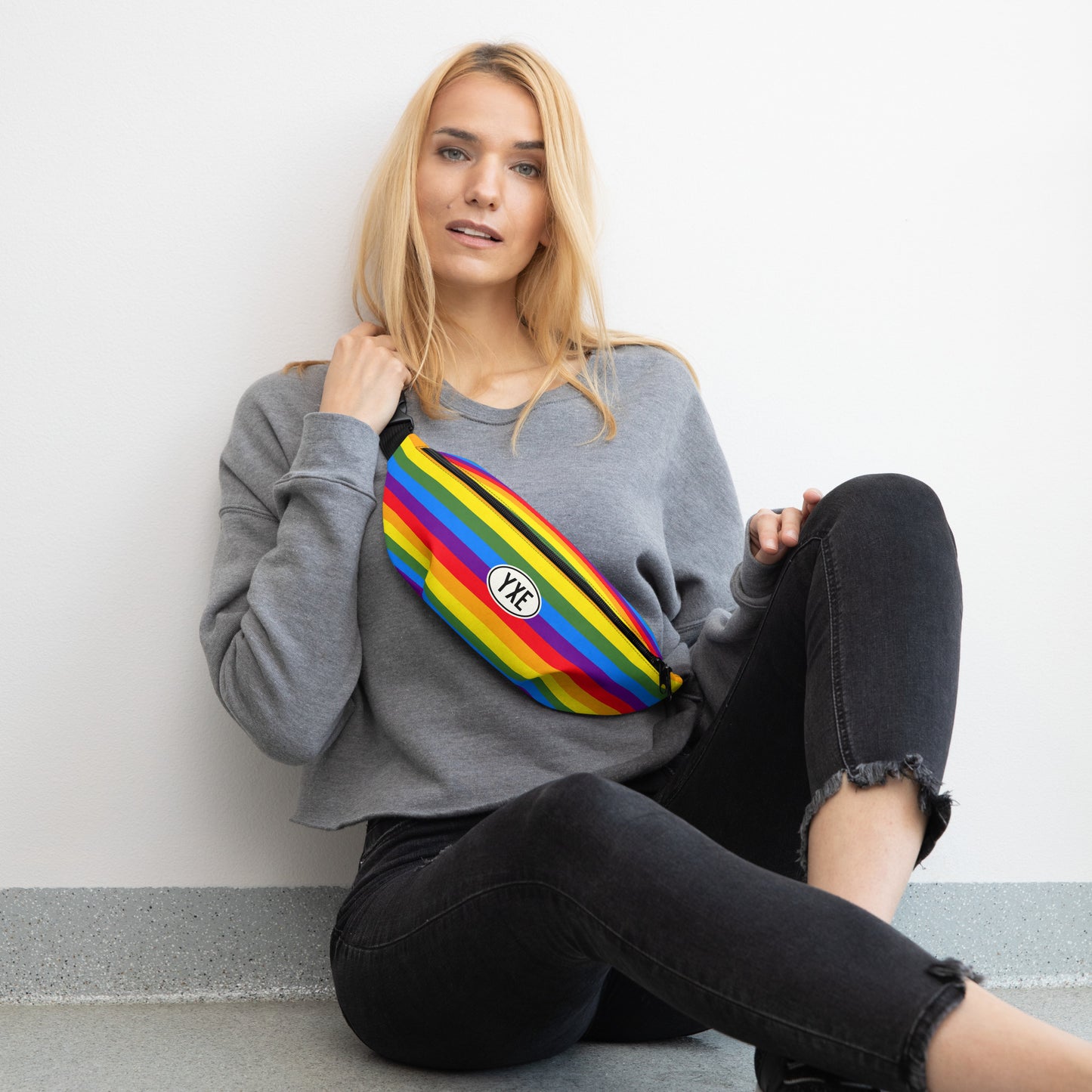 Travel Gift Fanny Pack - Rainbow Colours • YXE Saskatoon • YHM Designs - Image 05