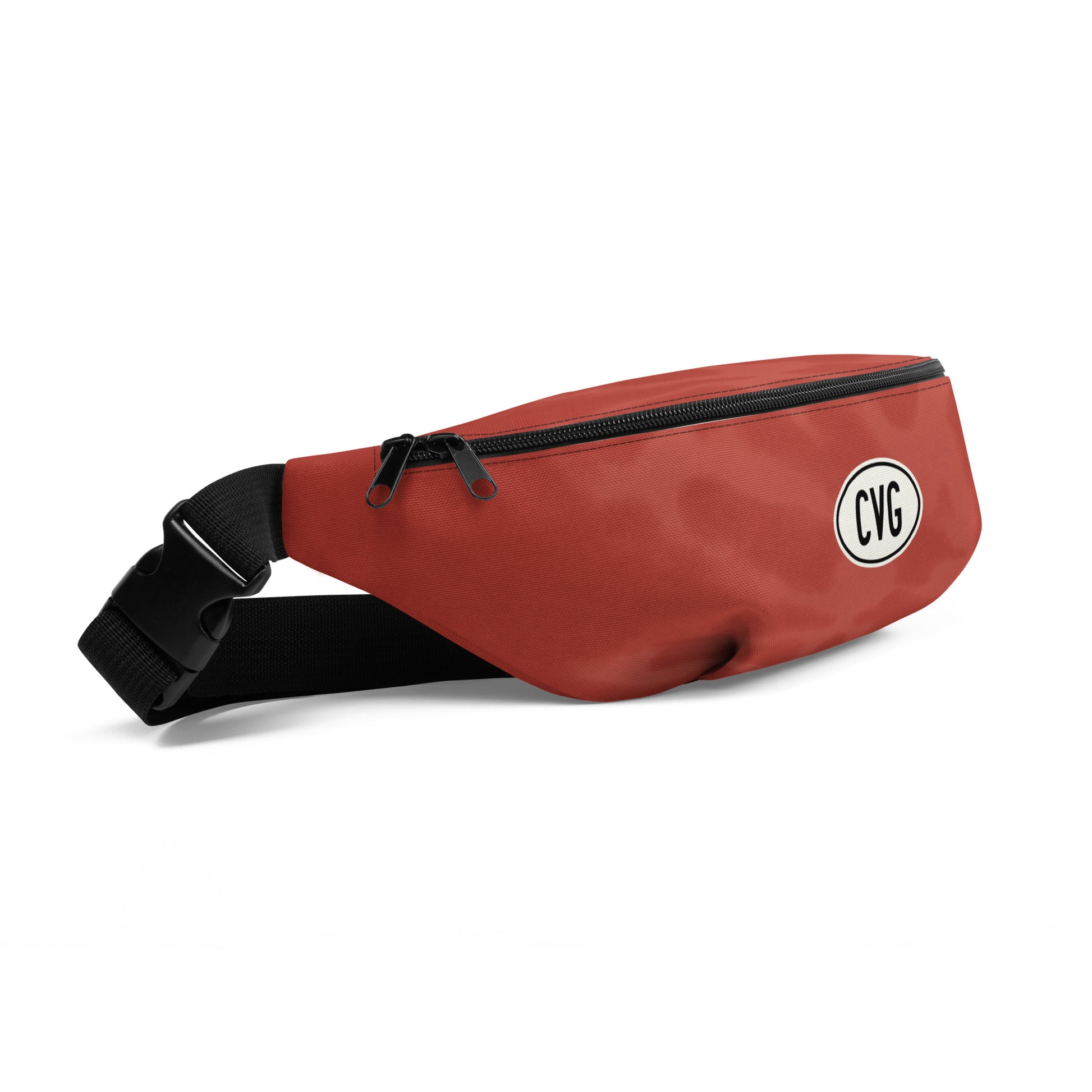 CVG Cincinnati Fanny Pack • Oval Car Sticker Design - Red Tie-Dye • YHM Designs - Image 07
