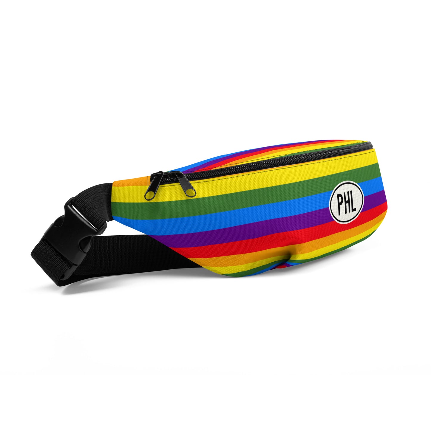 PHL Philadelphia Fanny Pack • Oval Car Sticker Design - Rainbow Colours • YHM Designs - Image 07