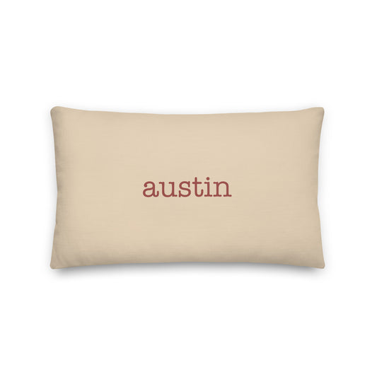 Typewriter Pillow - Terra Cotta • AUS Austin • YHM Designs - Image 01