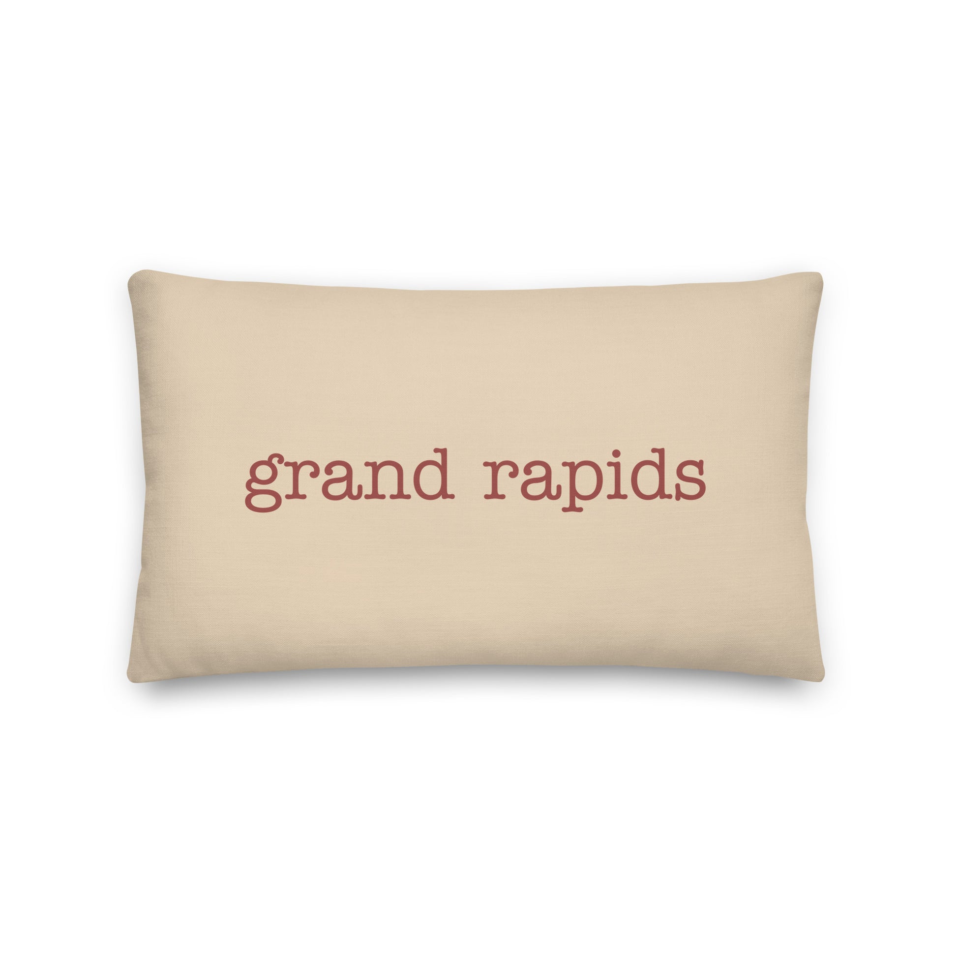 Typewriter Pillow - Terra Cotta • GRR Grand Rapids • YHM Designs - Image 01