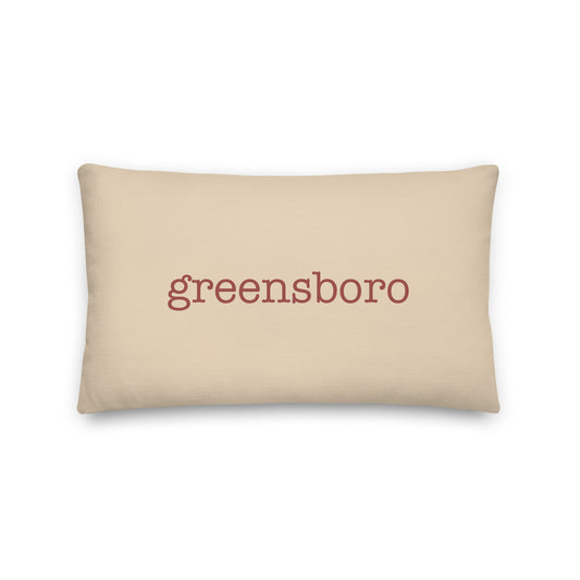 Typewriter Pillow - Terra Cotta • GSO Greensboro • YHM Designs - Image 01