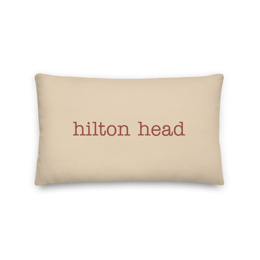 Typewriter Pillow - Terra Cotta • HHH Hilton Head Island • YHM Designs - Image 01