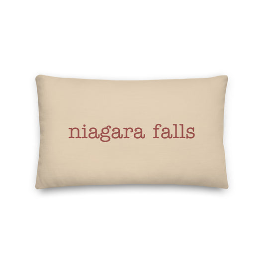 Typewriter Pillow - Terra Cotta • IAG Niagara Falls • YHM Designs - Image 01
