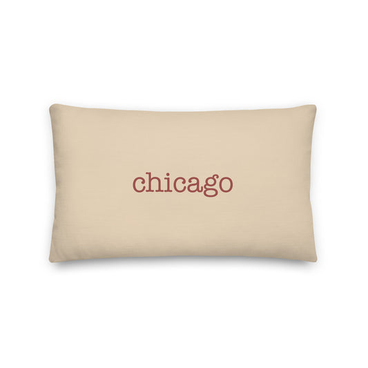 Typewriter Pillow - Terra Cotta • ORD Chicago • YHM Designs - Image 01