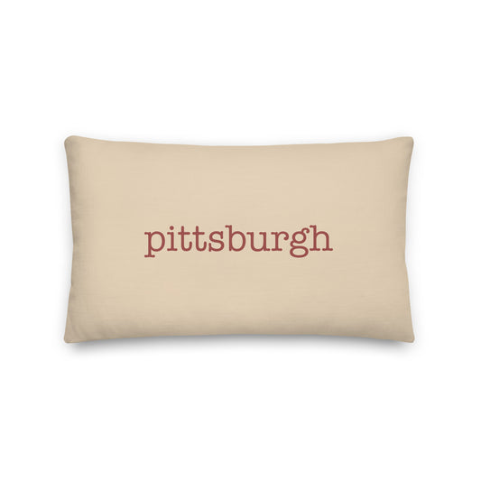 Typewriter Pillow - Terra Cotta • PIT Pittsburgh • YHM Designs - Image 01