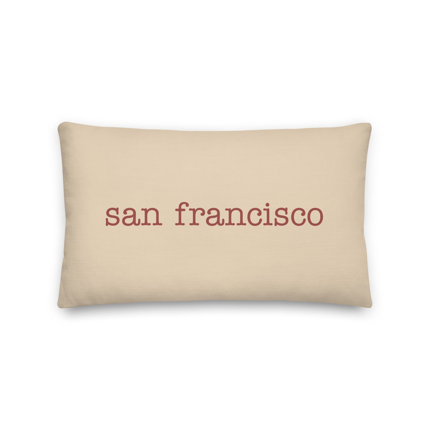 Typewriter Pillow - Terra Cotta • SFO San Francisco • YHM Designs - Image 01