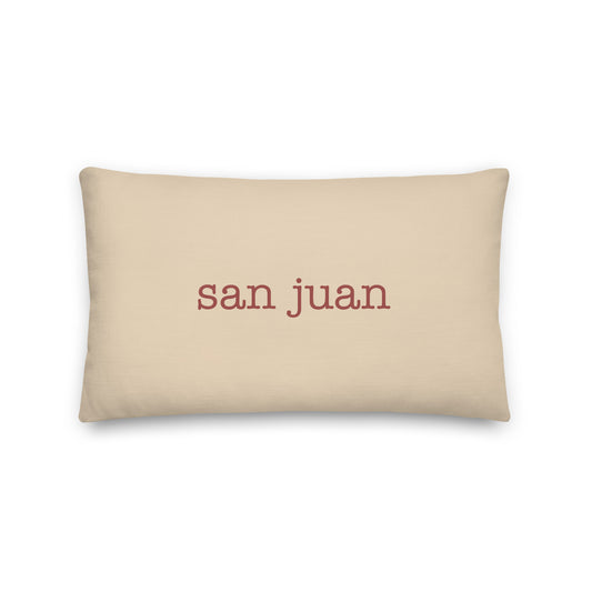 Typewriter Pillow - Terra Cotta • SJU San Juan • YHM Designs - Image 01